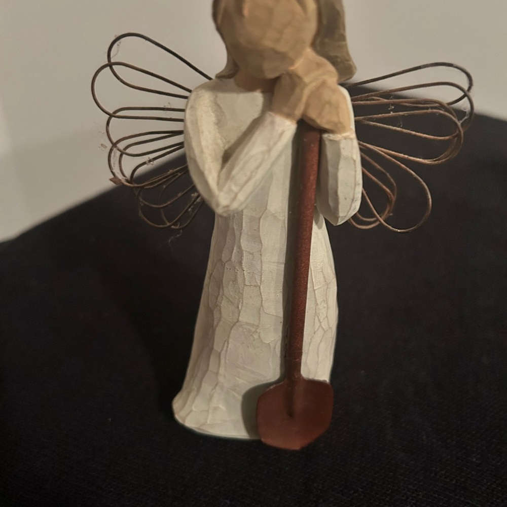 Demdaco Angel Sculpture with Copper and Cream Angel of the Garden small